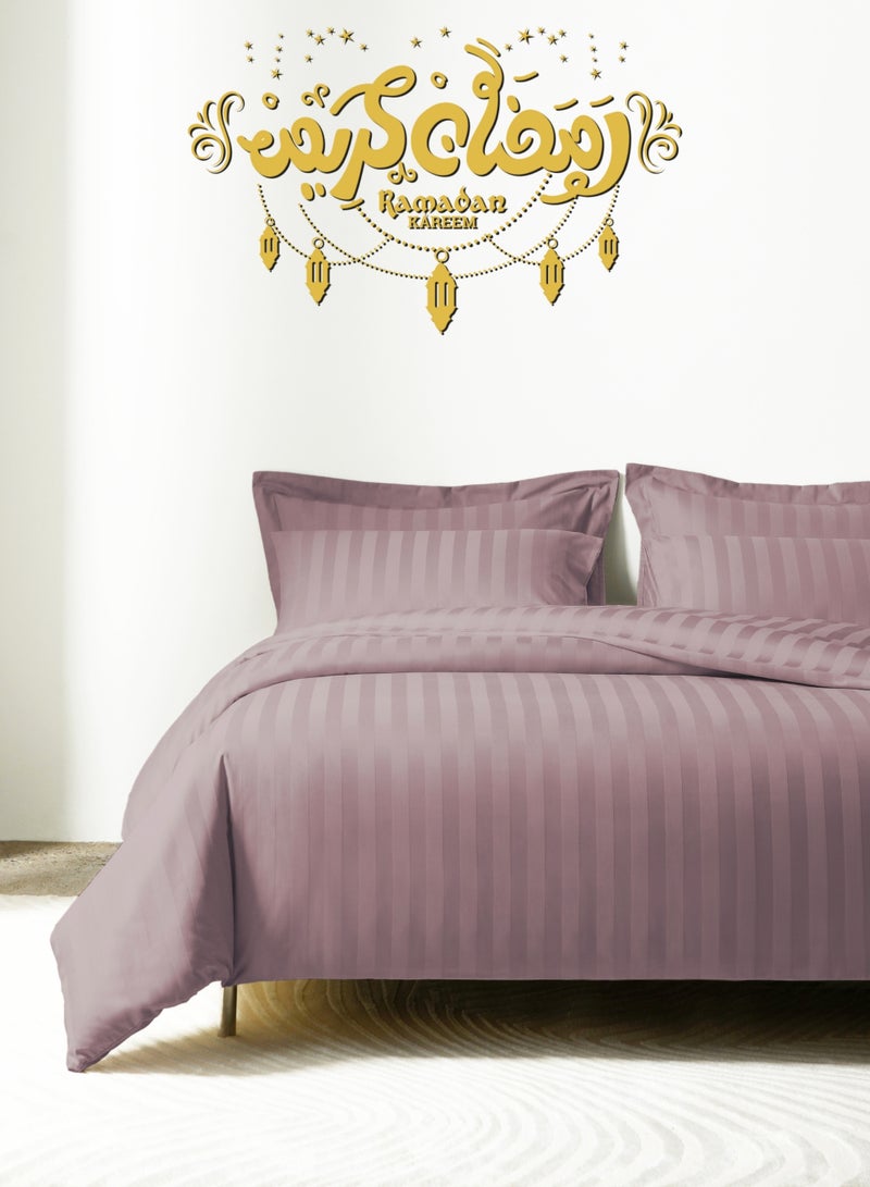 Master Home Textile Cotton Hotel Duvet Cover Sets, Fits 200 cm x 200 cm Size Bed,  6 Pcs King Size, Hotel Stripe Pattern - Image 1